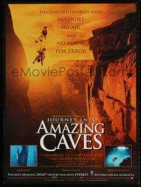 5k418 JOURNEY INTO AMAZING CAVES 1sh '01 image of spelunkers lowering themselves into Grand Canyon