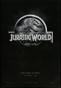 5k422 JURASSIC WORLD teaser DS 1sh '15 Jurassic Park sequel, cool image of the classic logo!