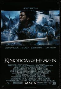 5k431 KINGDOM OF HEAVEN style B advance 1sh '05 great close image of Orlando Bloom in action!