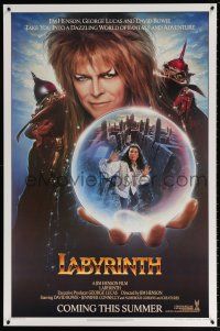 5k436 LABYRINTH teaser 1sh '86 Jim Henson, art of David Bowie & Jennifer Connelly!