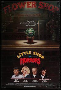 5k449 LITTLE SHOP OF HORRORS advance 1sh '86 a mean green muther from outer space & he's bad!