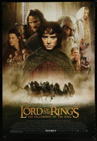 5k453 LORD OF THE RINGS: THE FELLOWSHIP OF THE RING advance 1sh '01 Tolkien, montage of top cast!