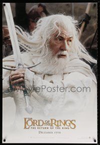 5k457 LORD OF THE RINGS: THE RETURN OF THE KING teaser DS 1sh '03 Ian McKellan as Gandalf!