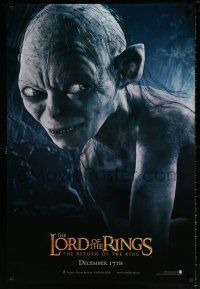 5k455 LORD OF THE RINGS: THE RETURN OF THE KING teaser DS 1sh '03 Andy Serkis as Gollum!