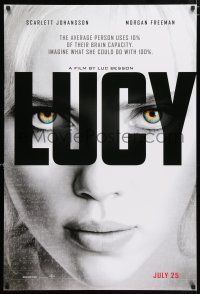 5k462 LUCY teaser DS 1sh '14 cool image of Scarlett Johansson in the title role!