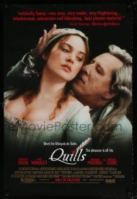 5k616 QUILLS DS 1sh '00 sexy image of Marquis de Sade Geoffrey Rush with pretty Kate Winslet!