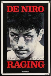 5k617 RAGING BULL teaser 1sh '80 classic Hagio boxing art of Robert De Niro, Martin Scorsese!