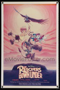 5k635 RESCUERS DOWN UNDER/PRINCE & THE PAUPER Rescuers style DS 1sh '90 Walt Disney!