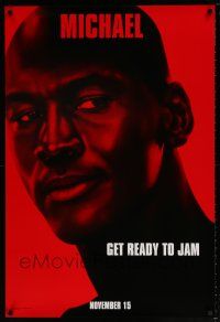 5k709 SPACE JAM teaser DS 1sh '96 cool close-up of basketball star Michael Jordan!