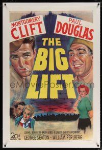 5m017 BIG LIFT linen 1sh '50 great artwork of Montgomery Clift, Douglas & Cornell Borchers!