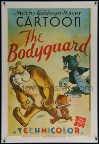 5m022 BODYGUARD linen 1sh '44 Hanna-Barbera, great cartoon art of Tom & Jerry with Spike!