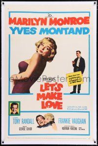 5m089 LET'S MAKE LOVE linen 1sh '60 three images of super sexy Marilyn Monroe & Yves Montand!