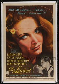 5m091 LOCKET linen 1sh '46 art of pretty Laraine Day, men worshipped, cursed, hated & loved her!