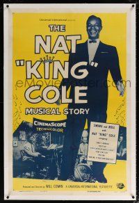 5m105 NAT KING COLE MUSICAL STORY linen 1sh '55 swing & roll with him singing his hit songs!