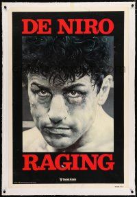 5m127 RAGING BULL linen teaser 1sh '80 classic Hagio boxing art of Robert De Niro, Martin Scorsese!