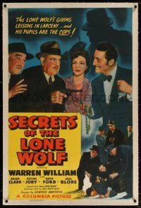5m142 SECRETS OF THE LONE WOLF linen 1sh '41 Warren William gives lessons in larceny to his pupils!