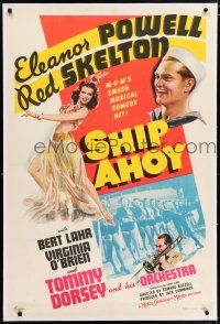5m146 SHIP AHOY linen style C 1sh '42 art of sexy tropical Eleanor Powell, Red Skelton, Tommy Dorsey