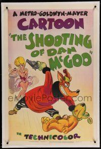 5m147 SHOOTING OF DAN McGOO linen 1sh '45 Tex Avery MGM cartoon art of Droopy, The Wolf & sexy Lou!
