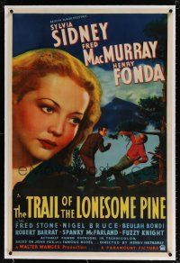 5m184 TRAIL OF THE LONESOME PINE linen 1sh '36 Sylvia Sidney, Henry Fonda, Fred MacMurray