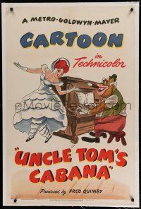 5m191 UNCLE TOM'S CABANA linen 1sh '47 Tex Avery cartoon art of sexy Little Eva dancing by piano!