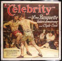 5p259 CELEBRITY linen 6sh '28 pulp-like art of Basquette cheering for boxer Armstrong in the ring!