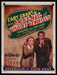 5p118 ARSENIC & OLD LACE linen Belgian '48 Cary Grant, Priscilla Lane, Frank Capra, different!