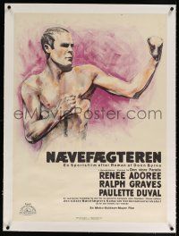 5p035 BLARNEY linen Danish '26 cool different close up art of barechested Irish boxer Ralph Graves!