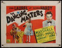 5p022 DANCING MASTERS linen English 1/2sh '43 great image of Stan Laurel in drag & Oliver Hardy!