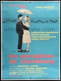 5p256 UMBRELLAS OF CHERBOURG linen French 1p '64 Catherine Deneuve, Jacques Demy classic, Chica art!