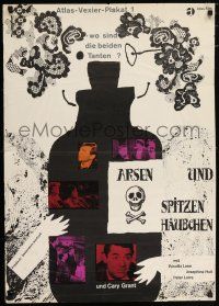 5p134 ARSENIC & OLD LACE linen German R65 Cary Grant, Frank Capra, cool different poison bottle art!