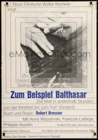 5p135 BALTHAZAR linen German '66 Robert Bresson's Au Hasard Balthazar, cool Hans Hillmann art!