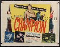 5p006 CHAMPION linen style B 1/2sh '49 boxer Kirk Douglas with Marilyn Maxwell, boxing classic!