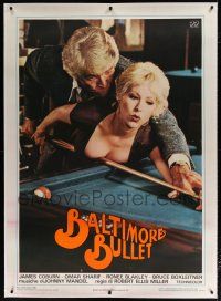 5p228 BALTIMORE BULLET linen Italian 1p '80 James Coburn teaching sexy Cisse Cameron to shoot pool!