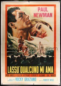 5p243 SOMEBODY UP THERE LIKES ME linen Italian 2p R60s different Casaro boxing art of Paul Newman!