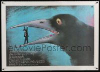5p090 AFTER HOURS linen Polish 26x38 '87 Martin Scorsese, art of man in bird mouth by Pagowski!