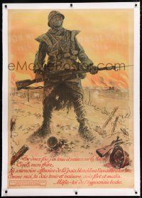 5p211 ON NE PASSE PAS 1914 1918 linen 34x48 French WWI war poster '18 great art by Maurice Neumont!
