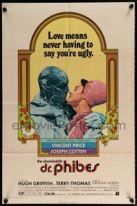 5r033 ABOMINABLE DR. PHIBES 1sh '71 Vincent Price, love means never having to say you're ugly
