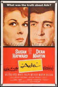 5r035 ADA 1sh '61 super close portraits of Susan Hayward & Dean Martin, what was the truth?