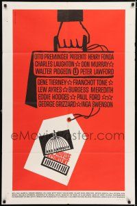 5r037 ADVISE & CONSENT 1sh '62 Otto Preminger, classic Saul Bass Washington Capitol artwork!