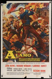 5r040 ALAMO 1sh '60 Reynold Brown art of John Wayne & Widmark in Texas Texas War of Independence!