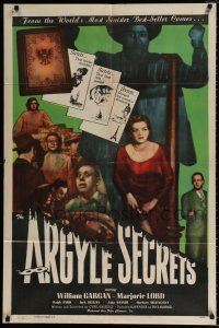 5r060 ARGYLE SECRETS 1sh '48 film noir from the world's most sinister best-seller!