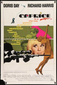 5r161 CAPRICE 1sh '67 pretty Doris Day, Richard Harris, cool sniper image!