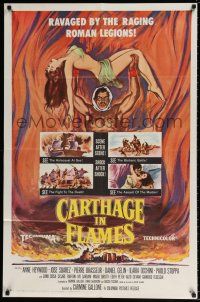 5r170 CARTHAGE IN FLAMES 1sh '60 Cartagine in Fiamme, Anne Heywood, sexy pulp art!