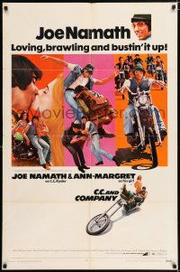 5r153 C.C. & COMPANY 1sh '70 great images of Joe Namath on motorcycle, biker gang!