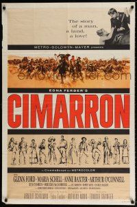 5r193 CIMARRON style A 1sh '60 directed by Anthony Mann, Glenn Ford, Maria Schell!