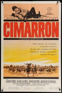 5r194 CIMARRON style B 1sh '60 directed by Anthony Mann, Glenn Ford, Maria Schell!
