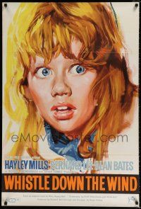 5r019 WHISTLE DOWN THE WIND English 1sh '62 Bryan Forbes, close-up artwork of Hayley Mills!
