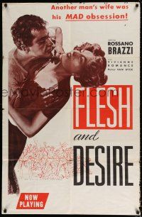 5r324 FLESH & DESIRE 1sh '58 La Chair et le diable, Rossano Brazzi, Viviane Romance!