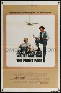 5r353 FRONT PAGE 1sh '75 art of Jack Lemmon & Walter Matthau, directed by Billy Wilder!