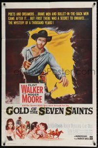 5r394 GOLD OF THE SEVEN SAINTS 1sh '61 Clint Walker, Roger Moore, the mystery of a thousand years!